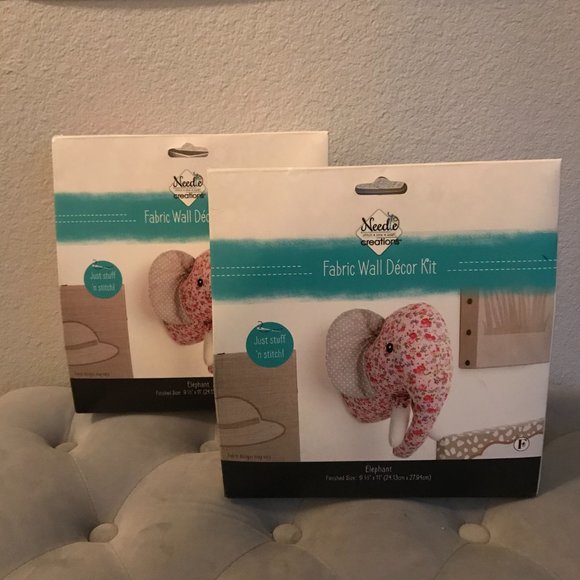 Needle Creations Fabric Wall Decor Kit: Elephant Nwt - Picture 3 of 7